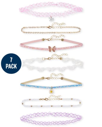 Girls Unicorn Choker Necklace 7-Pack