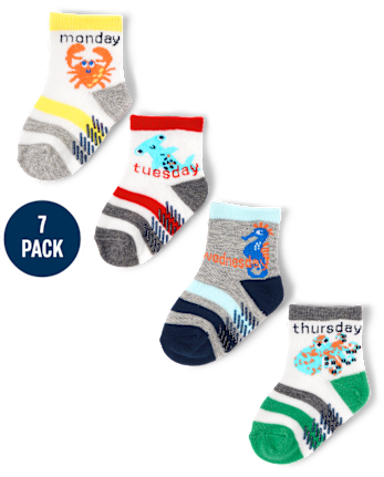 Baby And Toddler Boys Days Of The Week Midi Socks 7-Pack
