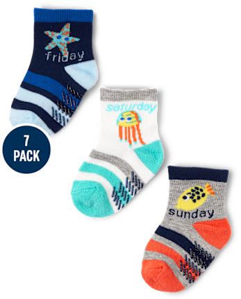 Baby And Toddler Boys Days Of The Week Midi Socks 7-Pack