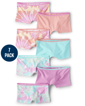 Girls Tie Dye Girl Short Underwear 7-Pack