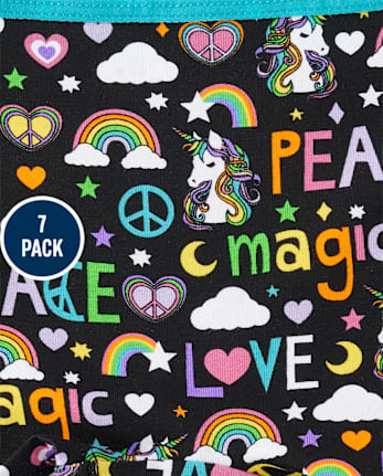 Paquete de 7 ropa interior corta para niñas Peace Girl
