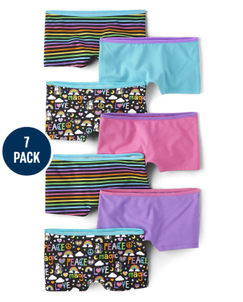 Paquete de 7 ropa interior corta para niñas Peace Girl