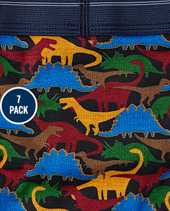 Boys Dino Brief Underwear 7-Pack