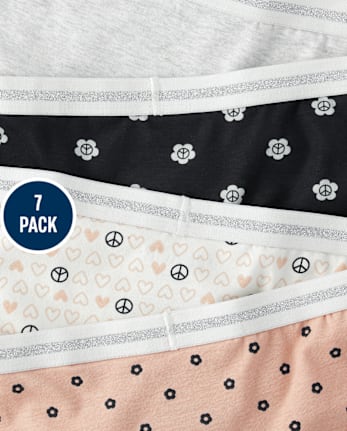 Ropa interior hipster floral para niñas, paquete de 7