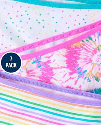 Girls Tie Dye Girl Short Underwear 7-Pack