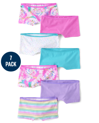 Girls Tie Dye Girl Short Underwear 7-Pack