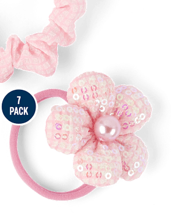 Lot de 7 chouchous à fleurs pour fille