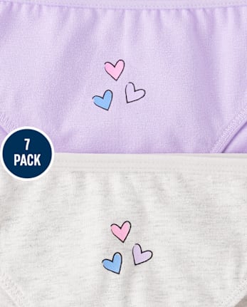 Girls Heart Bikini Underwear 7-Pack