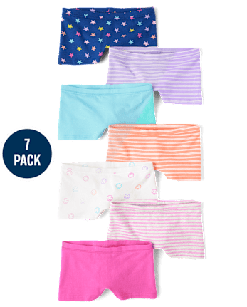 Girls Striped Girl Short Underwear 7-Pack