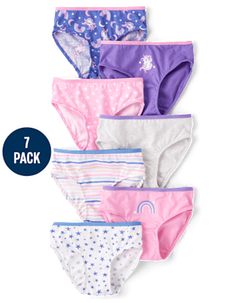 Lot de 7 slips licornes pour petites filles
