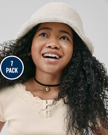 Girls Bow Choker Necklace 7-Pack