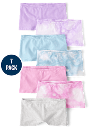 Girls Tie Dye Girl Short Underwear 7-Pack