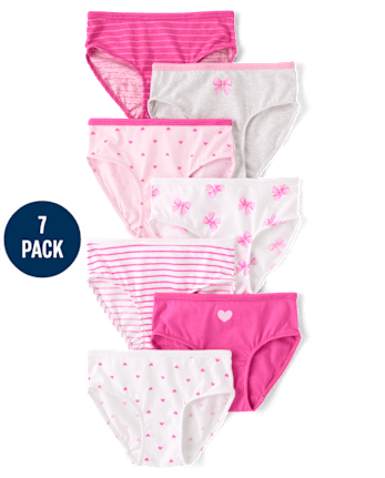 Toddler Girls Bow Brief Underwear 7-Pack