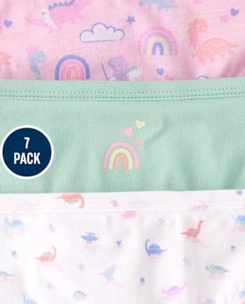 Toddler Girls Dino Brief Underwear 7-Pack