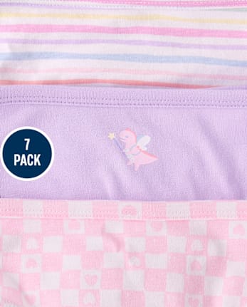 Toddler Girls Dino Brief Underwear 7-Pack