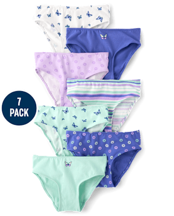 Girls Butterfly Bikini Underwear 7-Pack