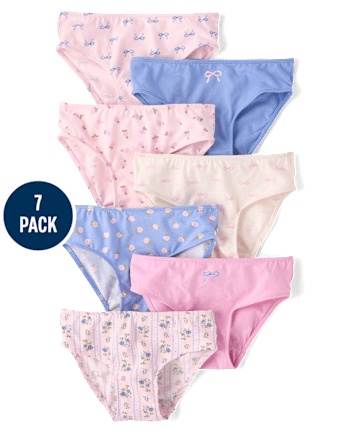 Girls Bow Bikini Underwear 7-Pack