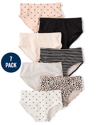 Girls Leopard Hipster Underwear 7-Pack