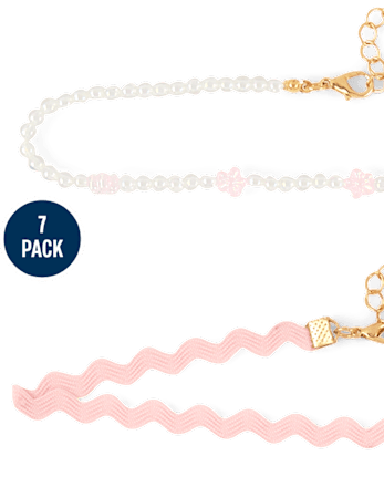 Girls Butterfly Choker Necklace 7-Pack