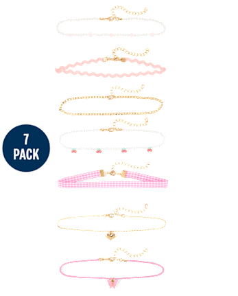 Girls Butterfly Choker Necklace 7-Pack