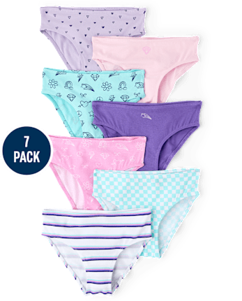 Girls Doodle Bikini Underwear 7-Pack