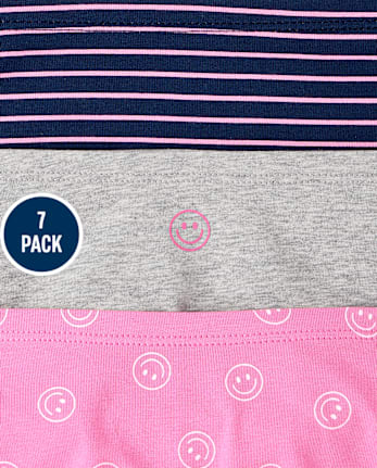 Girls Happy Face Girl Short Underwear 7-Pack