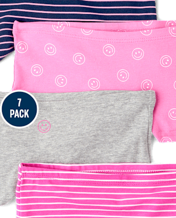Girls Happy Face Girl Short Underwear 7-Pack