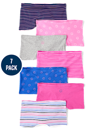 Girls Happy Face Girl Short Underwear 7-Pack