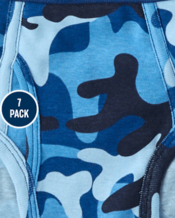Boys Camo Brief Underwear 7-Pack