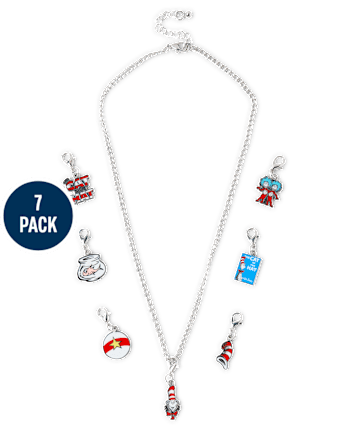 Girls Dr. Seuss Cat In The Hat Charm Necklace - MULTI CLR