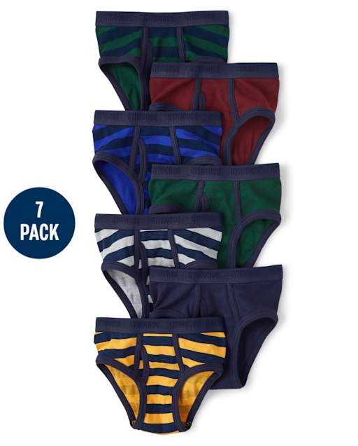 Boys Striped Brief Underwear 7-Pack