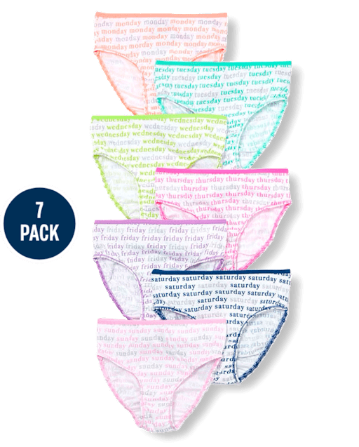Girls Days Of The Week Glitter Underwear 7-Pack
