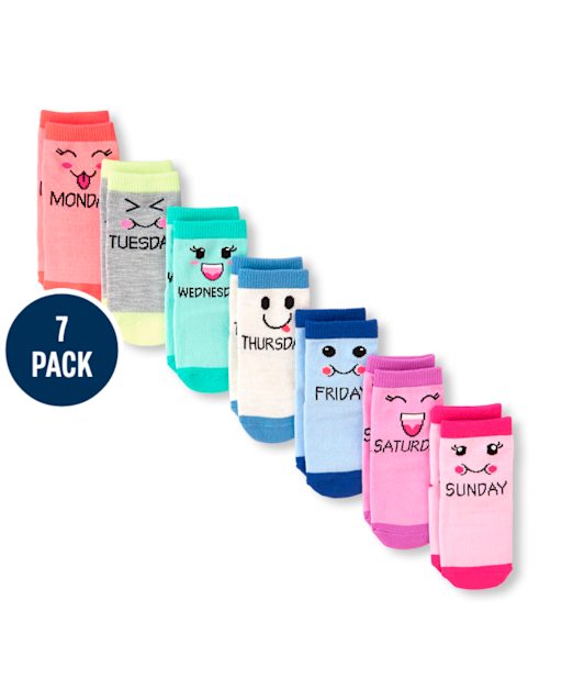 Paquete de 7 calcetines midi para niñas pequeñas