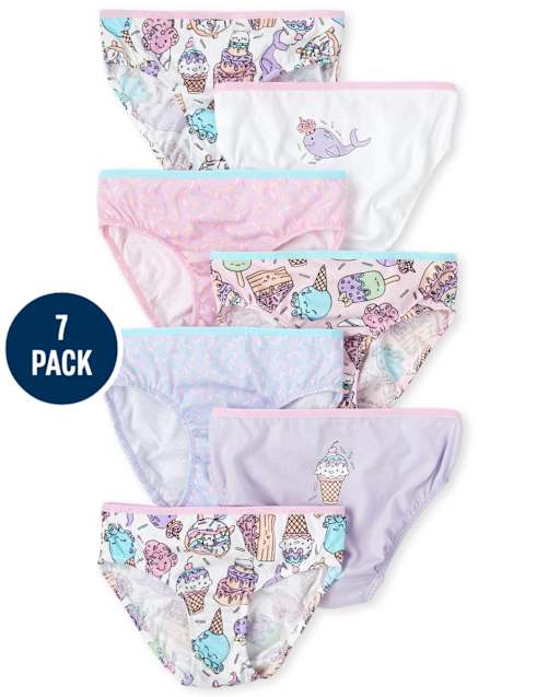 Ropa interior de postre para niñas, paquete de 7