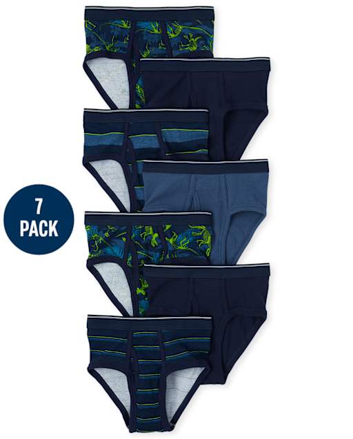 Boys Dino Brief Underwear 7-Pack