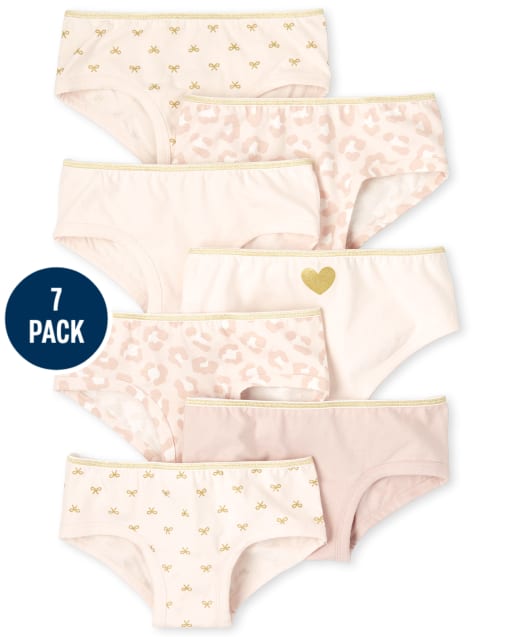 Lot de 7 culottes taille basse à paillettes pour fille