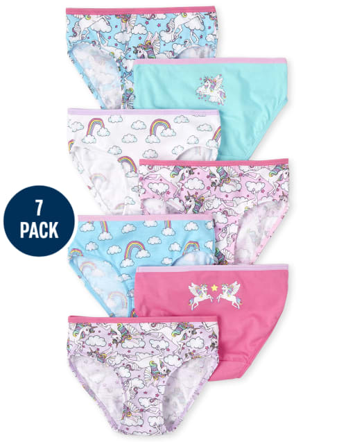 Calzoncillos de unicornio para niñas pequeñas, paquete de 7