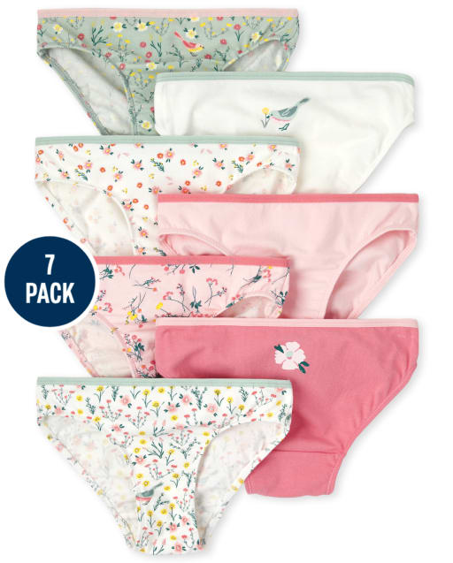 Girls Flower Bikini Underwear 7-Pack