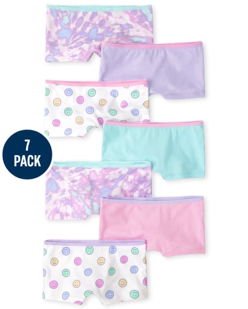 Girls Tie Dye Girl Short Underwear 7-Pack