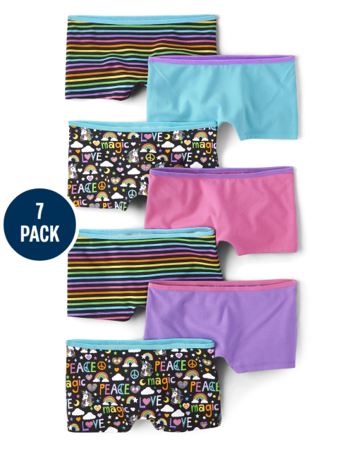 Paquete de 7 ropa interior corta para niñas Peace Girl