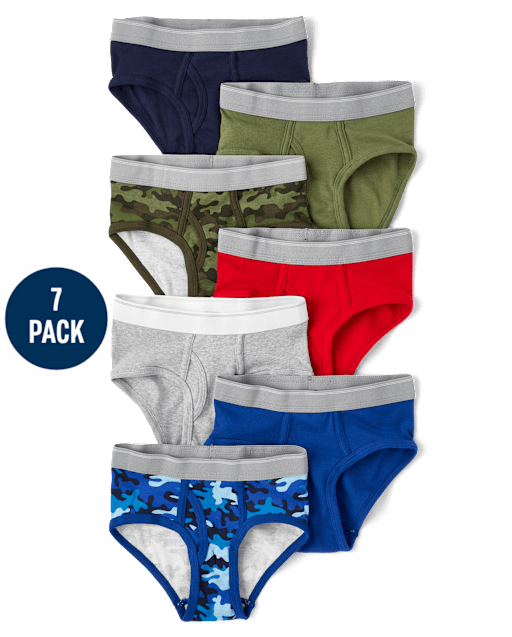 Boys Camo Brief Underwear 7-Pack
