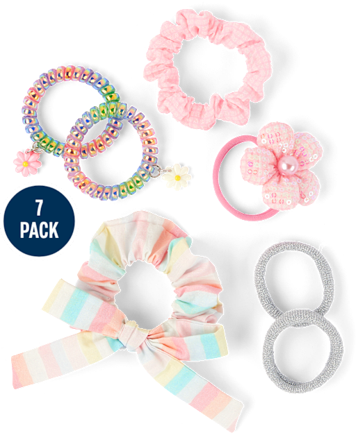Lot de 7 chouchous à fleurs pour fille