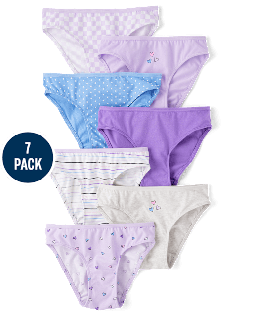Lot de 7 sous-vêtements bikini cœur pour filles