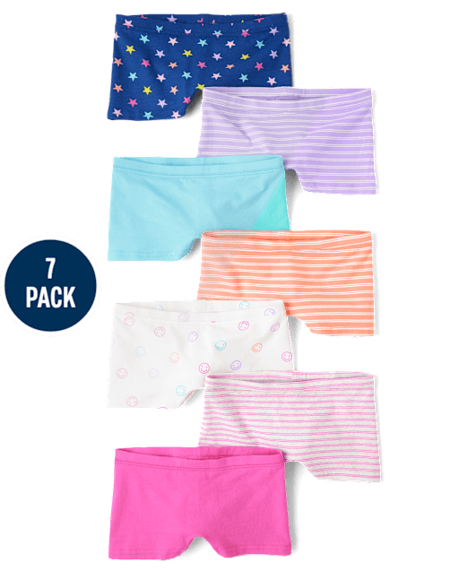 Girls Striped Girl Short Underwear 7-Pack