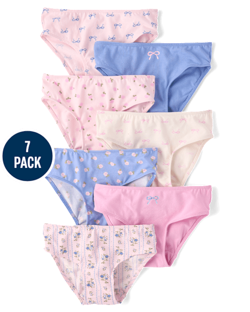 Girls Bow Bikini Underwear 7-Pack