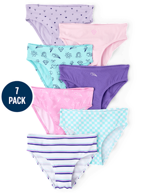 Girls Doodle Bikini Underwear 7-Pack