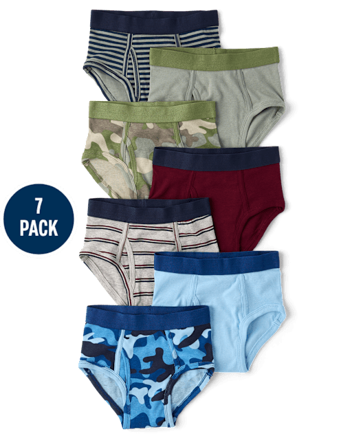 Boys Camo Brief Underwear 7-Pack