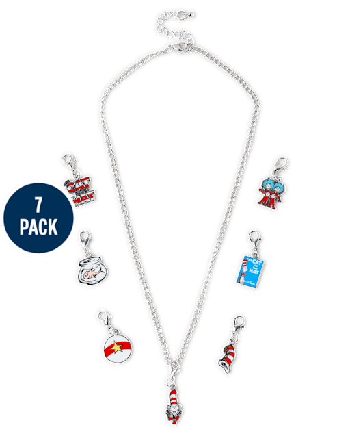 Ensemble de 7 colliers à breloques Dr. Seuss Chat chapeauté™ pour filles