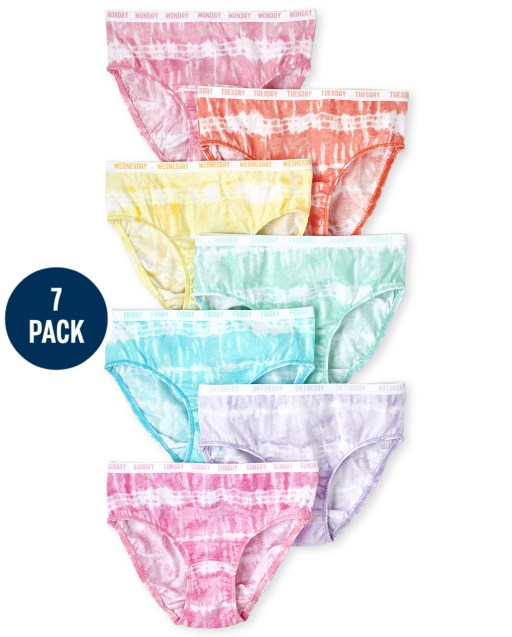Girls Tie Dye Briefs 7-Pack