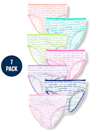 Lot de 7 slips scintillants Jours de la semaine pour filles